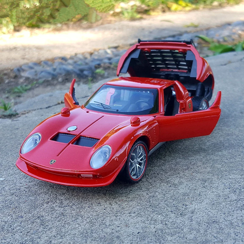 

1:32 Miura Classic Retro Alloy Car Model Diecasts Metal Vehicles Car Model Simulation Sound and light Collection Kids Toys Gift