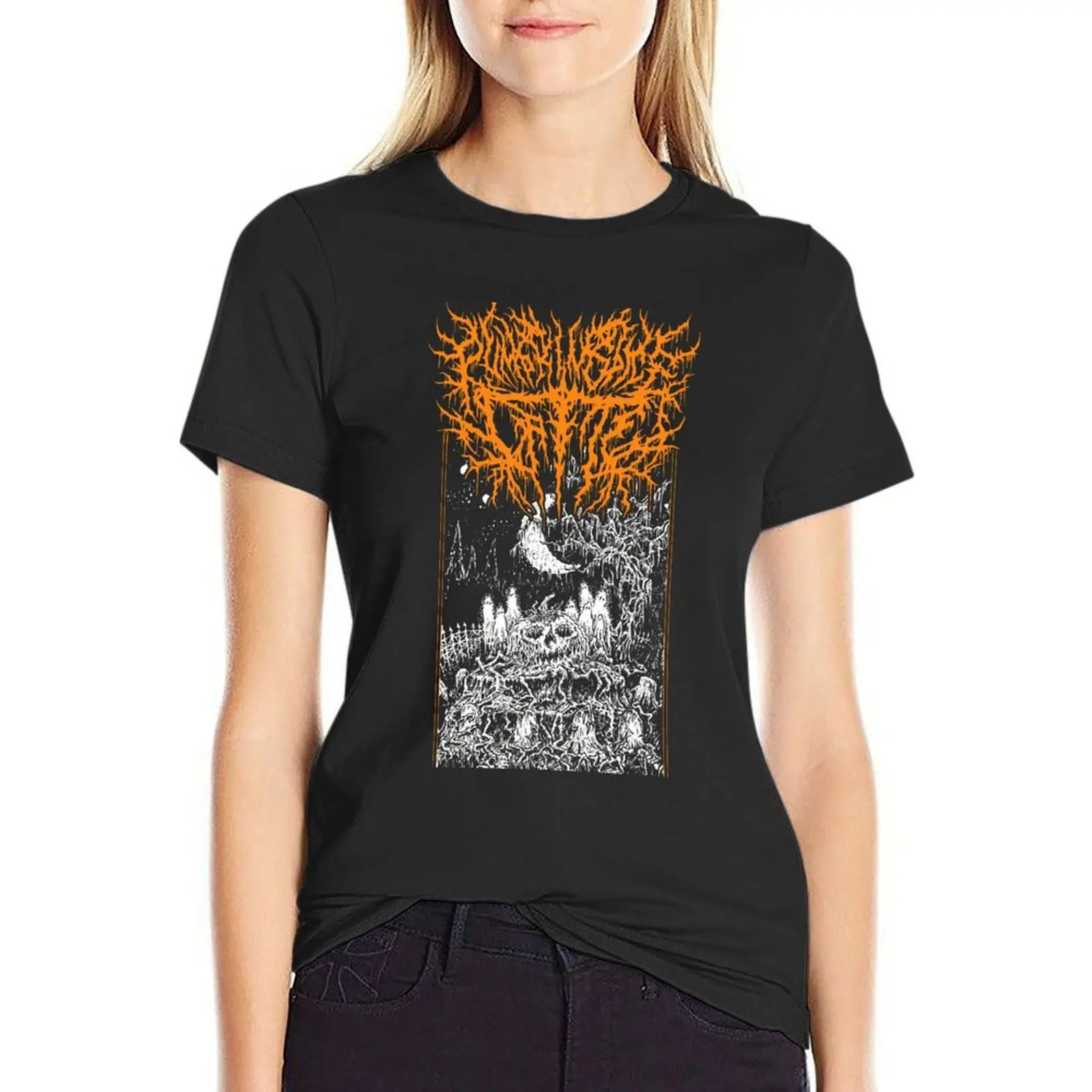

PUMPKIN SPICE LATTE DEATH METAL T-Shirt funny cute tops oversized tshirts woman