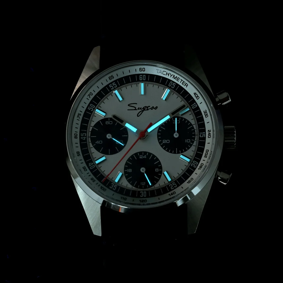 Sugess Mens Watch 38mm Chronograph Mechanical Wristwatches Tianjin Gooseneck Movement Sapphire Crystal Roulette Dial S465 new S2f39d56488c7400c8e68e777caf85a45I