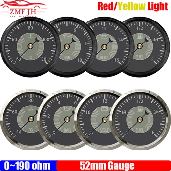 Retro Classic 52mm Gauge Pointer Oil Pressure Gauge Voltmeter Fuel Level Meter Water Temperature Gauge for Car Boat Yacht 12V24V 1