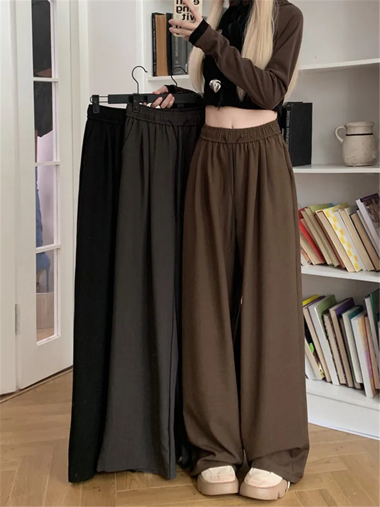 Fashion Versatile Casual High Waist Pants Women's Spring New Style Elegant And High Quality Hanging Wide Leg Pants