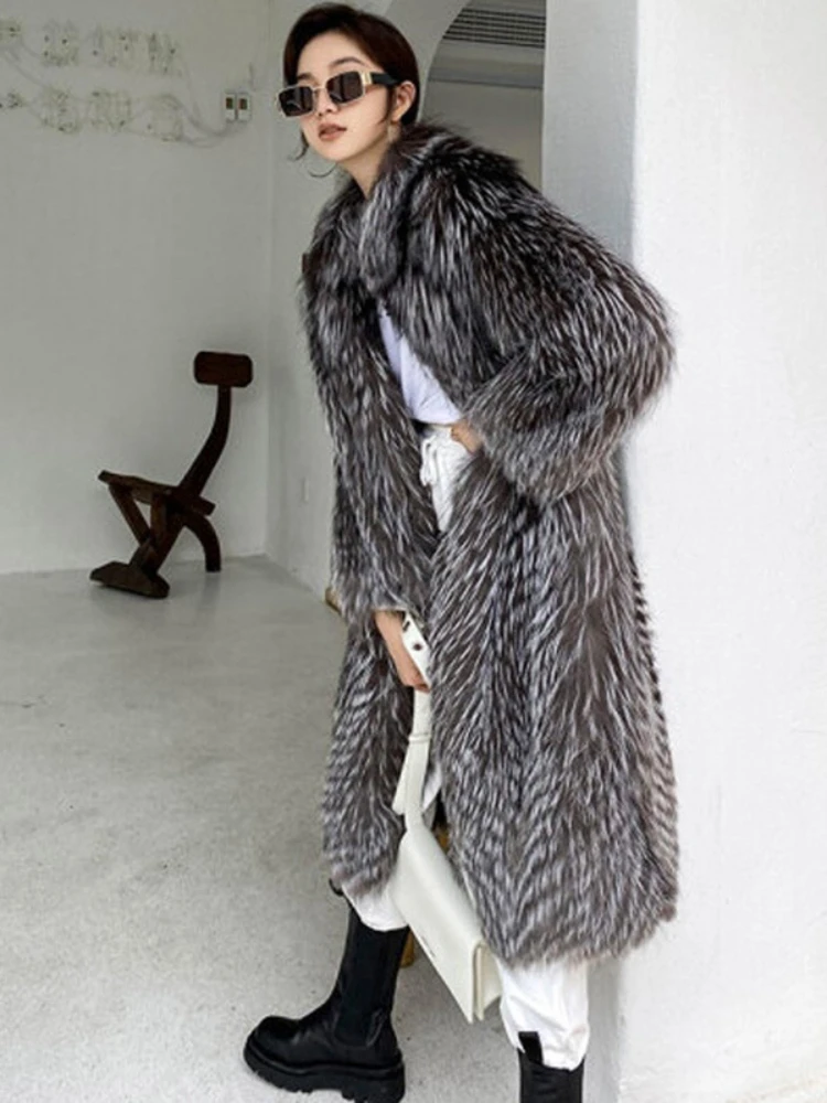 

Women Faux Fox Fur Coat Winter Thick Fluffy Long Sleeve Warm Outerwear Luxury Fur Long Jacket Elegant Mujer Bontjas Shaggy Coats