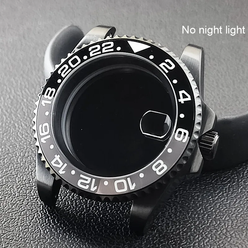 40MM Sapphire Glass GMT Bidirectional Rotation Watch Case with Accessories