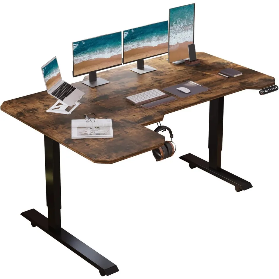 Height Adjustable L Shaped Electric Standing Desk