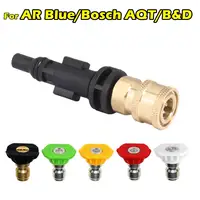 High Pressure Wash Gun Adaptor For Bosch AQT AR Blue B&Decker To Quick Connect 1/4" Washer Parts With Spray Nozzzle 1