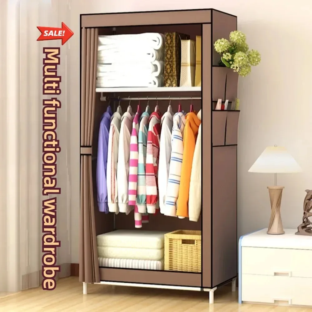 Simple Wardrobe Foldable Dustproof Storage Cabinet Household StudentS Bedroom Minimalist Wardrobes Non Woven Closet Organizer 5