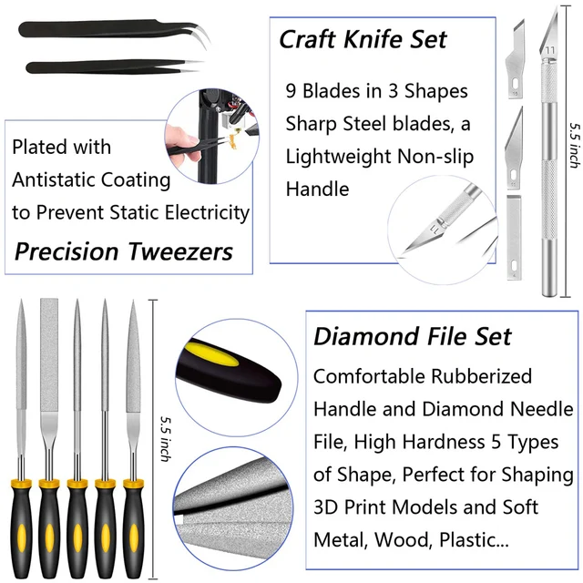 Vente Kit d'outils d'impression 3D comprend un outil de nettoyage d'outil  de suppression avec sac de rangement Ensemble d'outils pour imprimantes 3D  pour nettoyage et démontage - Banggood Français Mobile-arrival notice