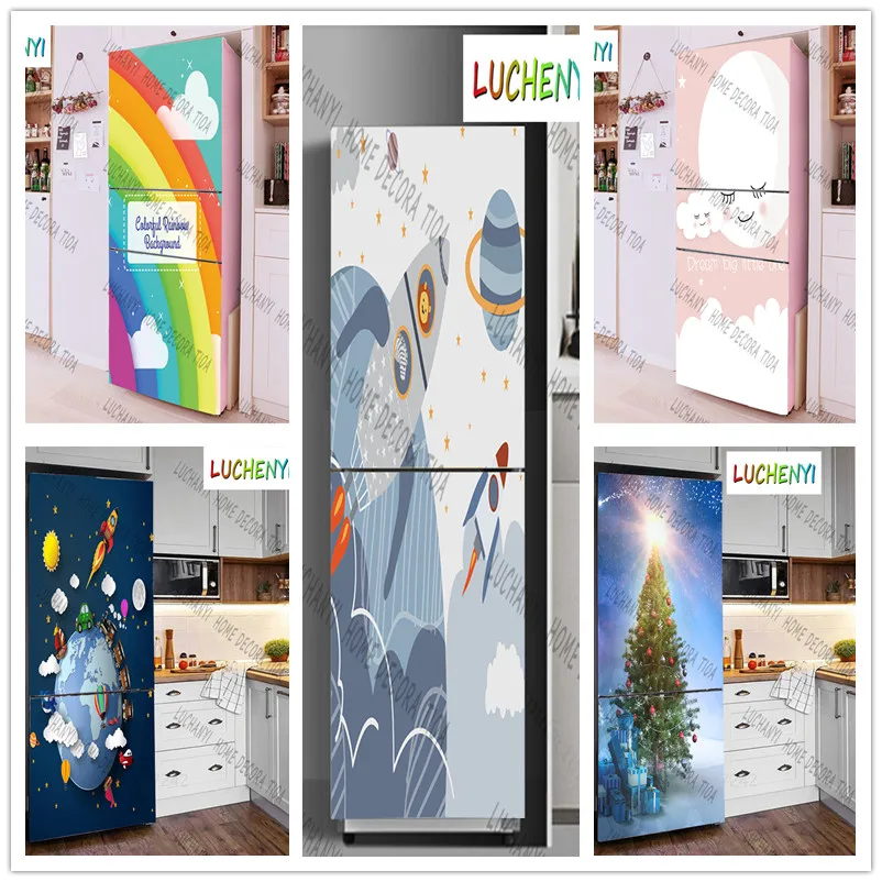 3D selfadhesive refrigerator stickers plastic wrap freezer stickers