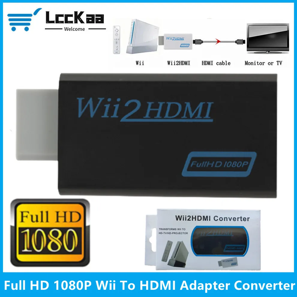 HD 1080P Wii To HDMI Converter 3.5mm Audio Wii Game Console Input For PC  HDTV Monitor Wii2HDMI Home Entertainment Game Adapter
