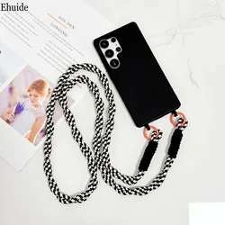 Enhanced Shockproof Crossbody Lanyard Case with Candy Soft Cover and Neck Strap - S26 (Black)