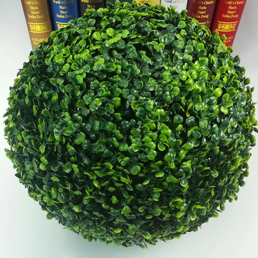 12182530cmArtificialGrassDecorationPlasticBallHangingLeaf