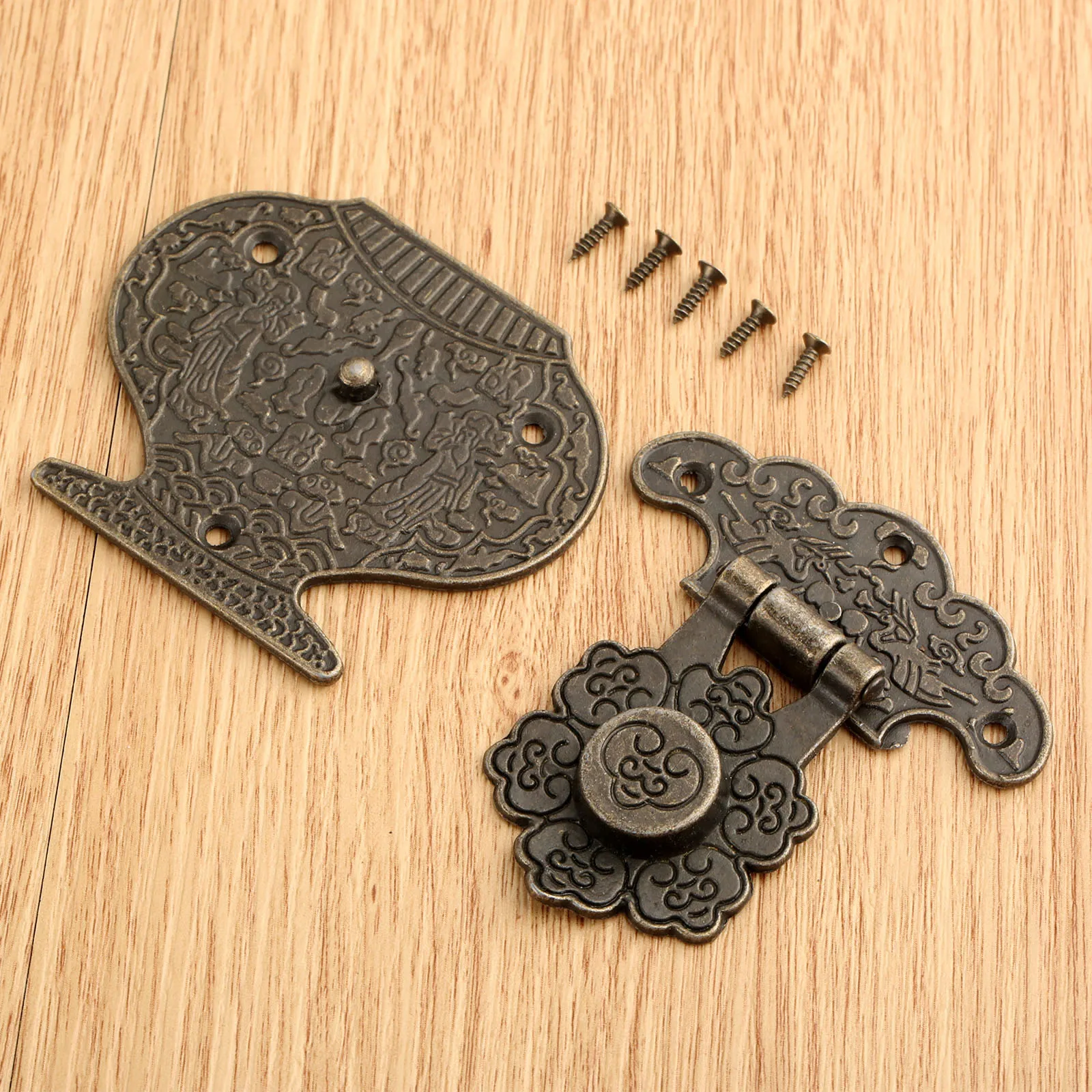 1pc Antique bronze Box Latch Clasp Decorative Hasp Lock Latch Buckle for Jewelry Wood Case Drawer