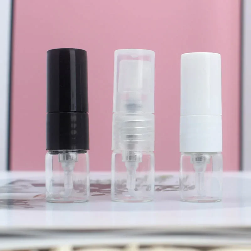 10/20/50/100Pcs 1ml Glass Spray Bottles Portable Clear Perfume Atomizer Empty Sample Refillable Bottles Travel Accessories