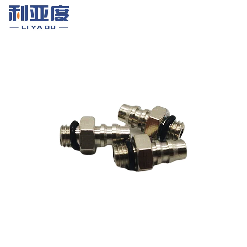10pcs 2mm 3mm 4mm 6mm OD Air pneumatic hose fitting to M3 M4 M5 M6 Male Mini Barb Fitting pagoda joint Copper nickel Iron plating Brass