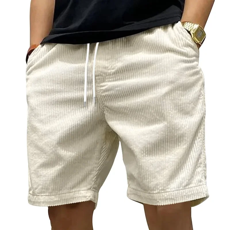 American Heavy Duty Work Shorts Summer I Trendy Retro Corduroy Fashion Men's Casual Shorts 4