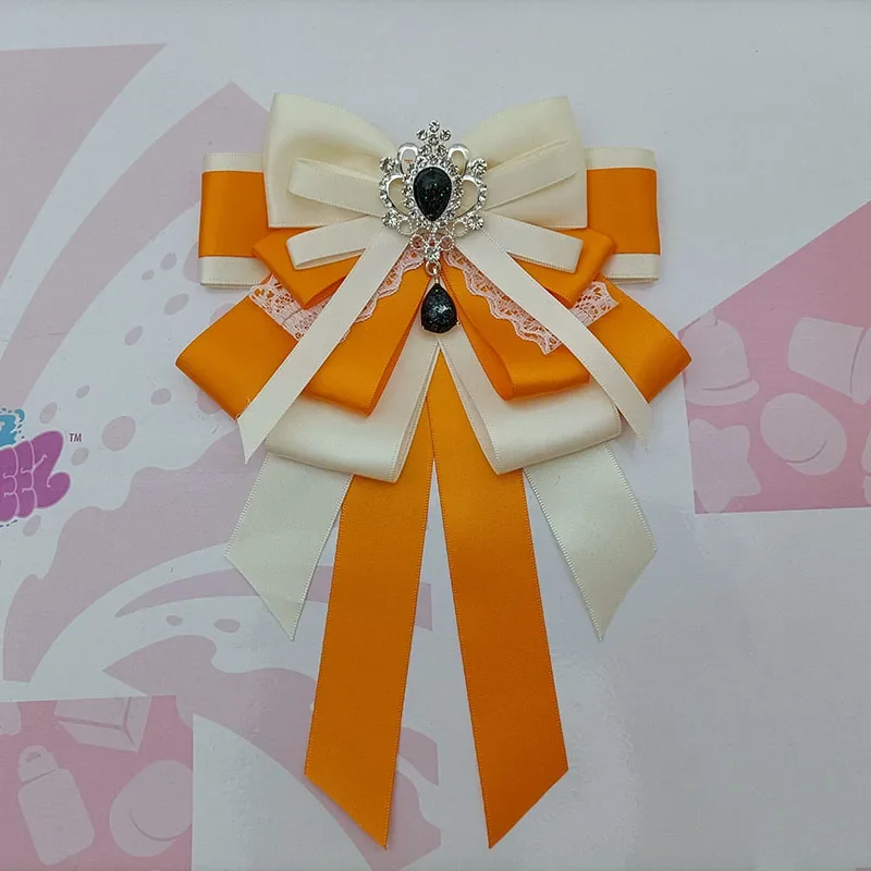 Original Design Damen Hemdkragen Blume Lolita Bowtie Handlampe Zubehör Spitzenband Strass Schleife Handgefertigter Schmuck Geschenk – Detail 12