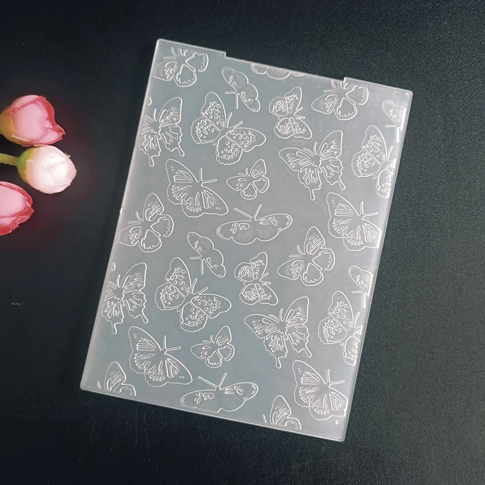 AZSG Easter Butterfly Trees Embossing Folder Transparent Plastic Plates Design For DIY Paper Card Decoration Embossing Cutting plastic embossing folder embossing folder