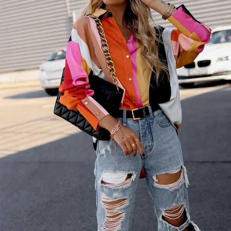 

Ladies Clothing Blouses For Women Youth Y2k Streetwear Graphic Shirt Long Sleeve Pink Printing Cardigan Free Shipping