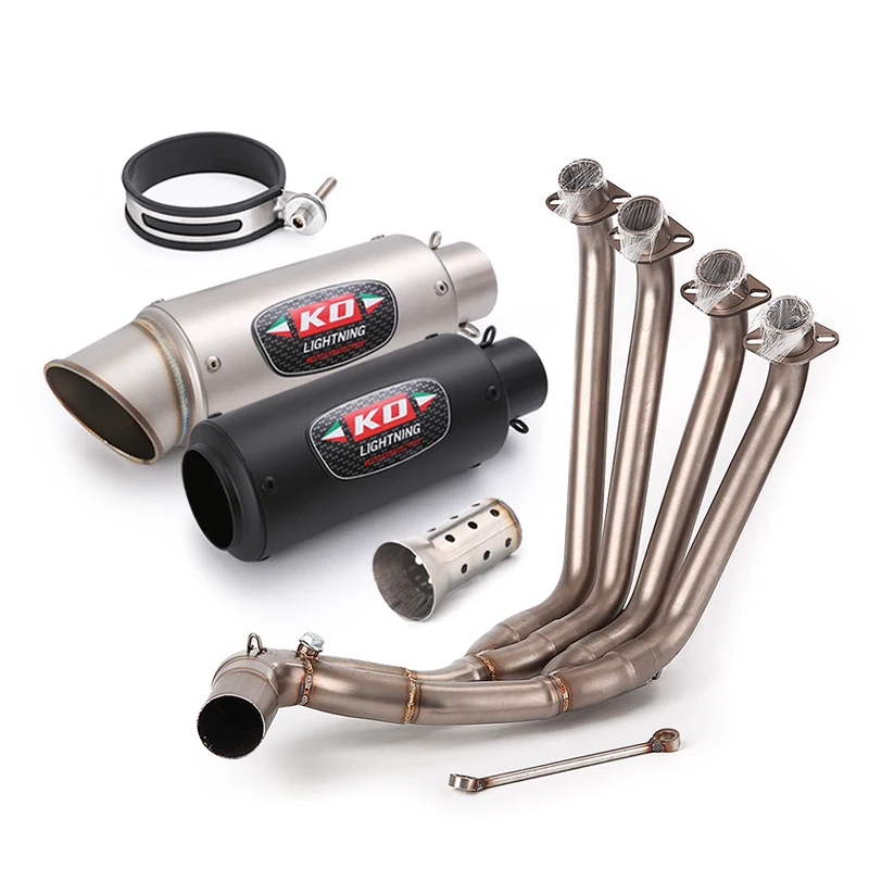 For HONDA CB650F CB650R 2014-2022 Motorcycle Exhaust Escape Pipe Muffler Front Link Pipe Slip On Bottom Row With DB Killer