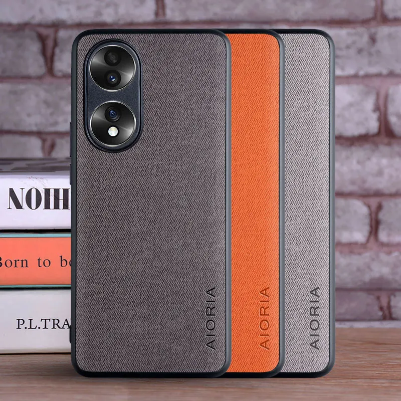 Luxurious Textile Leather Skin Soft TPU Phone Cover