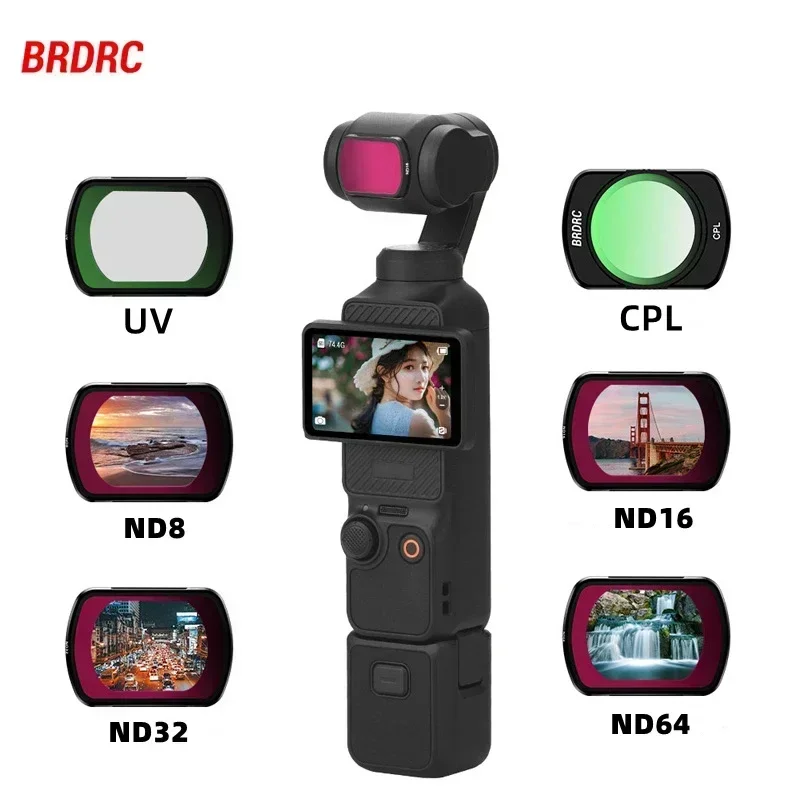 Комплект фильтров для объектива brдрк UV ND для DJI OSMO Pocket 3 ручной карданный фильтр ND8 ND16 фильтры регулируемые CPL аксессуары