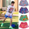 European and American trend pigment style shorts, men's mesh quick drying summer loose quarter knee basketball pants 1