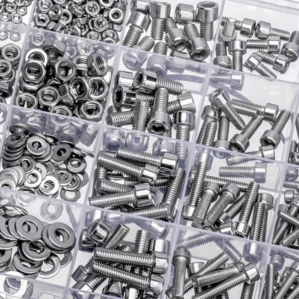 918pcs Nuts And Bolts Assortment Kit M2 M3 M4 M5 Hex Head 304 Stainless Steel Bolts Nuts Flat Washers