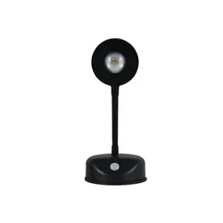 Wireless USB Motion Sensor Night Light for Indoor Spaces - LED Wall Lamp for Kitchen, Bedroom, Mural, and Living Room (Black)