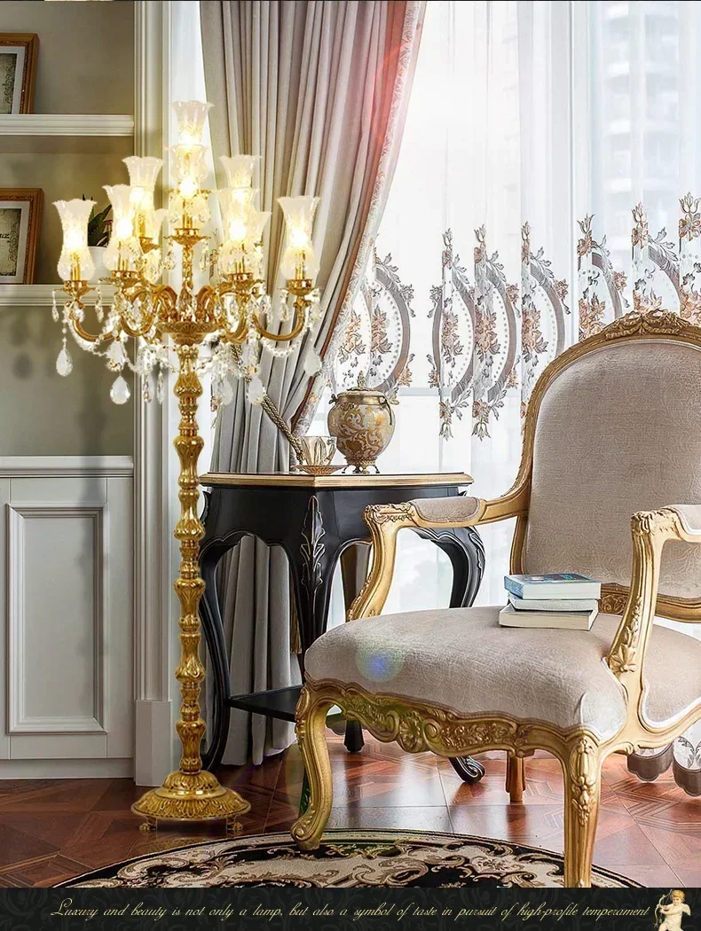 Description Picture 6 of itemFrench Luxury Crystal Table Lamp Living Room Bedroom Hotel Decorative Luminaire European Brass Classic Desk Light