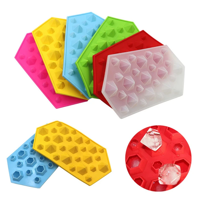 2 Silicone 3D Diamond Ice Cube Trays - Make Gem Cubes - Mold Whiskey  Cocktails