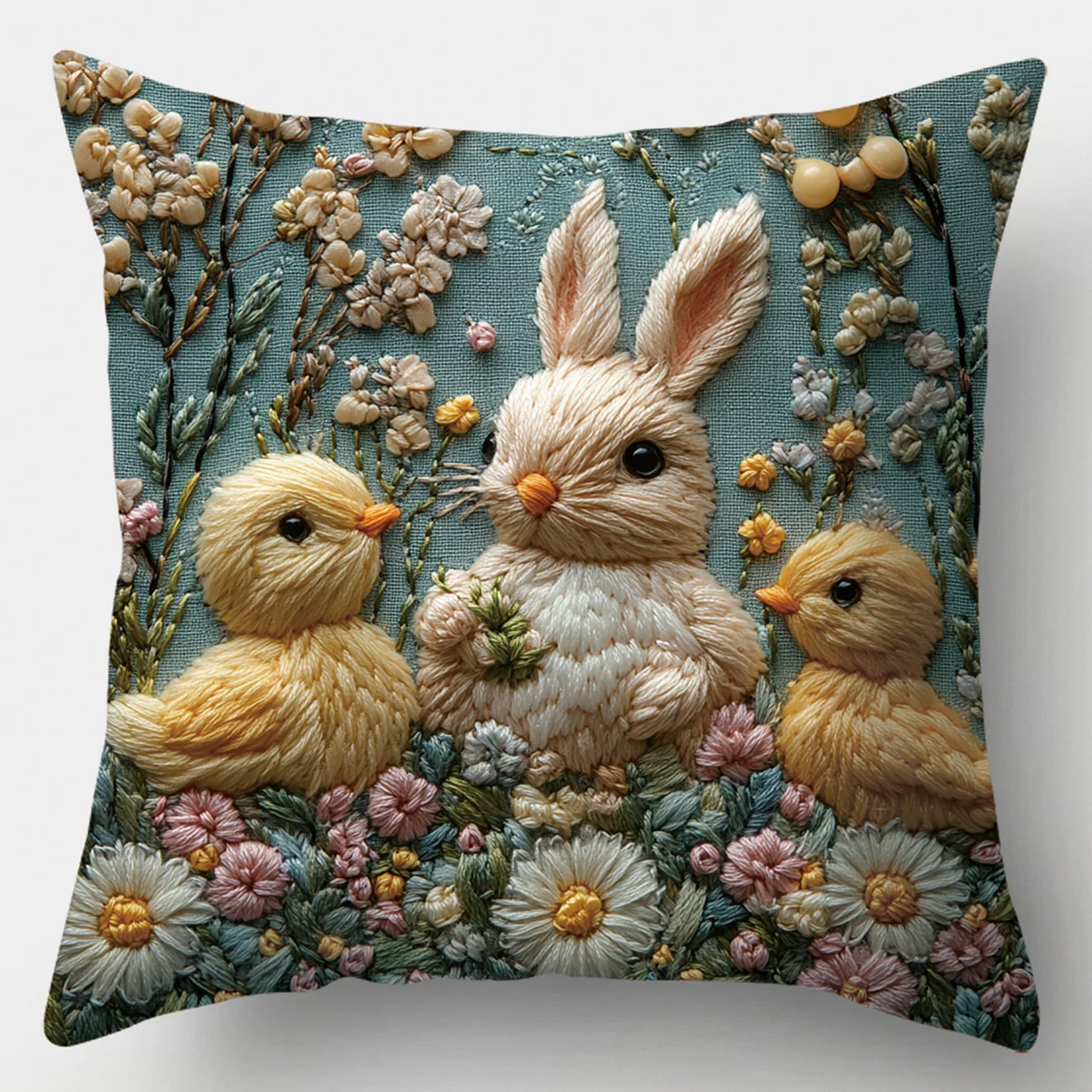 Easter Cartoon Printed Bunny Egg Pillowcase Home Sofa Cushion Cover Bedroom Bedside Pillow Cover 3