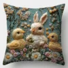 Easter Cartoon Printed Bunny Egg Pillowcase Home Sofa Cushion Cover Bedroom Bedside Pillow Cover 3