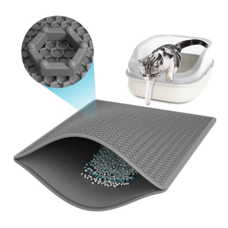 Cat Litter Box Mat Waterproof Double Layer Design Non - Slip Sand Trapping Pet Toilet Mat Washable Clean Pad for Pet Hygiene Cat Litter Box Mat Waterproof Double Layer Design Non - Slip Sand Trapping Pet Toilet Mat Washable Clean Pad for Pet Hygiene