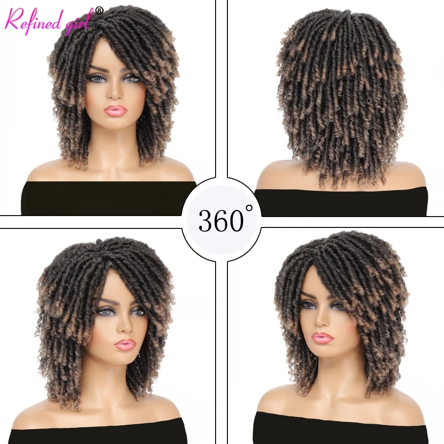 Synthetic Hair Knotless Braided Wigs Dreadlock Hair Wig For Black Men Women Natural Black Synthetic Dreadlocks Wig
