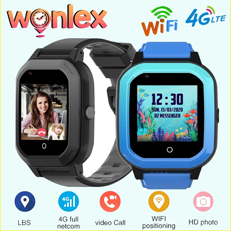

Wonlex Smart Watch Kids 4G Video call Watch Camera Phone SOS GPS wifi Location tracker Children's smart watch KT20