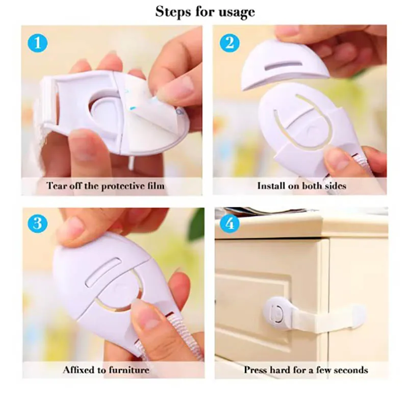 Child Safety Cabinet Lock 10PCS Baby Security Protection Drawer Door Cabinet Plastic