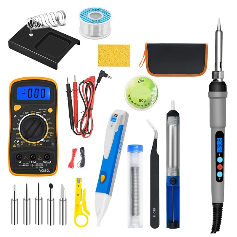 

Temperature Electric Soldering Iron Kit,220V 60W Soldering Iron Kit With Multimeter Welding Tool Kits