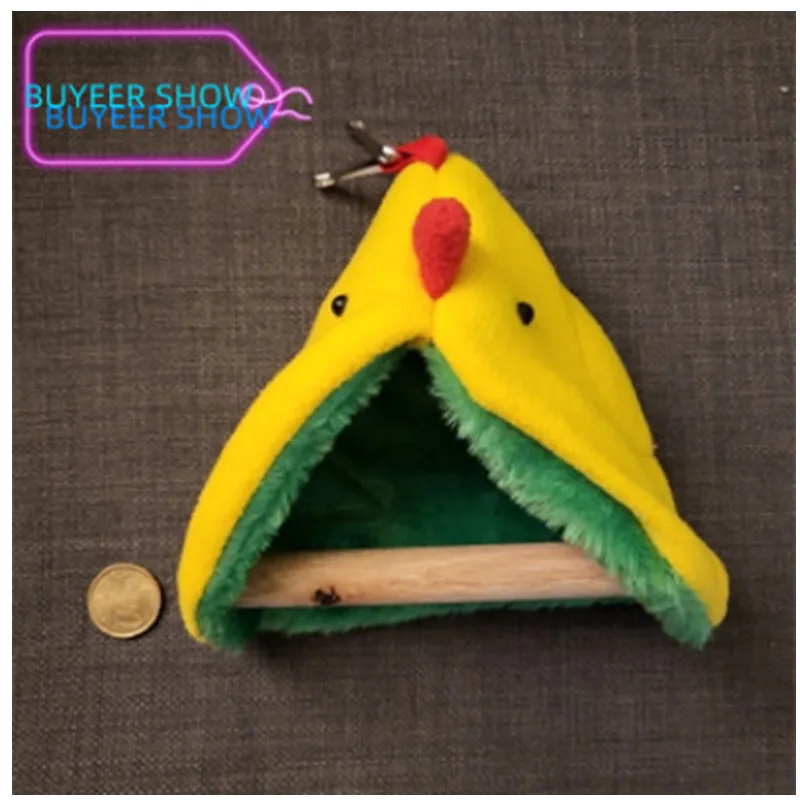 Soft Plush Bird Parrot Hammock Warm Hanging Bed Triangle Square Bird Parrot Nest Pet Cave Cage House For Small Animals bird house,bird hammock,artificial bird nest