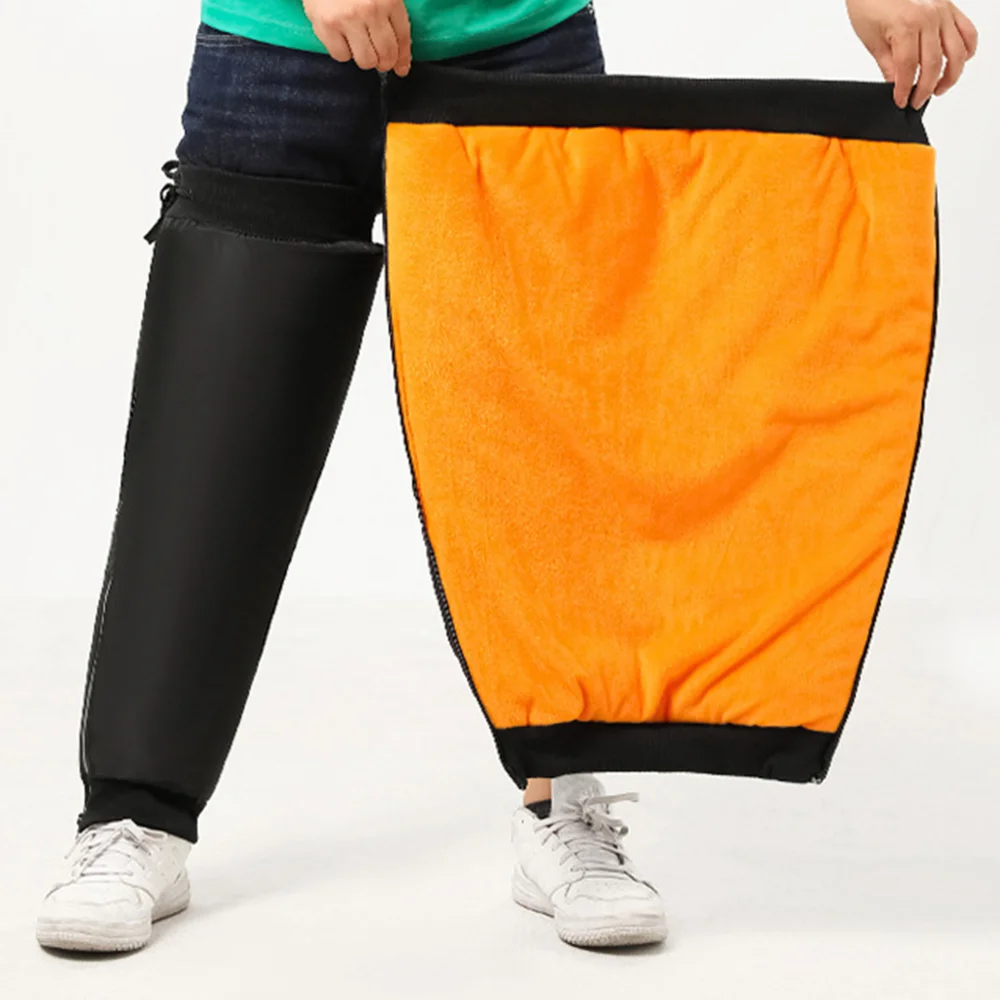 40/60/70 cm Winter Motorrad Knie Brace Verdicken Warme Winddicht Schutz Beinlinge Fleece Windschutzscheibe Bein Abdeckung radfahren Schutz – Detail 3
