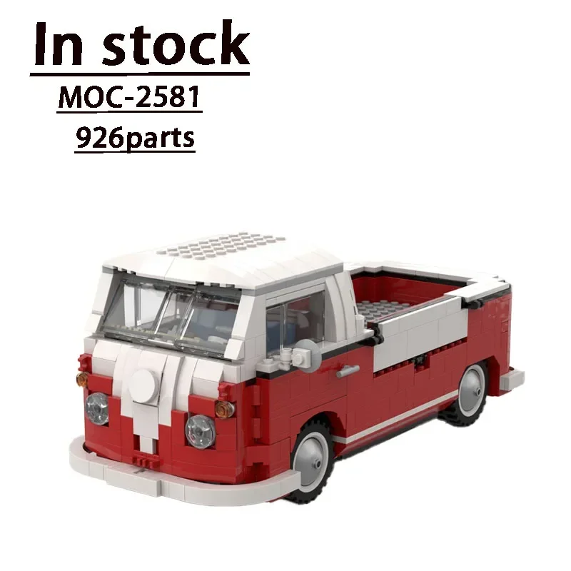 

T1 Camper Truck Compatible with New MOC-2581 Pickup Cargo Assembly Splicing Building Block Model • 926 Parts Children's Toy Gift