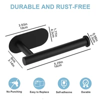 Wall Mount Toilet Towel Paper Holder Adhesive Black Silver Kitchen Roll Paper Stand Hanging Napkin Rack Bathroom Accessories WC 6