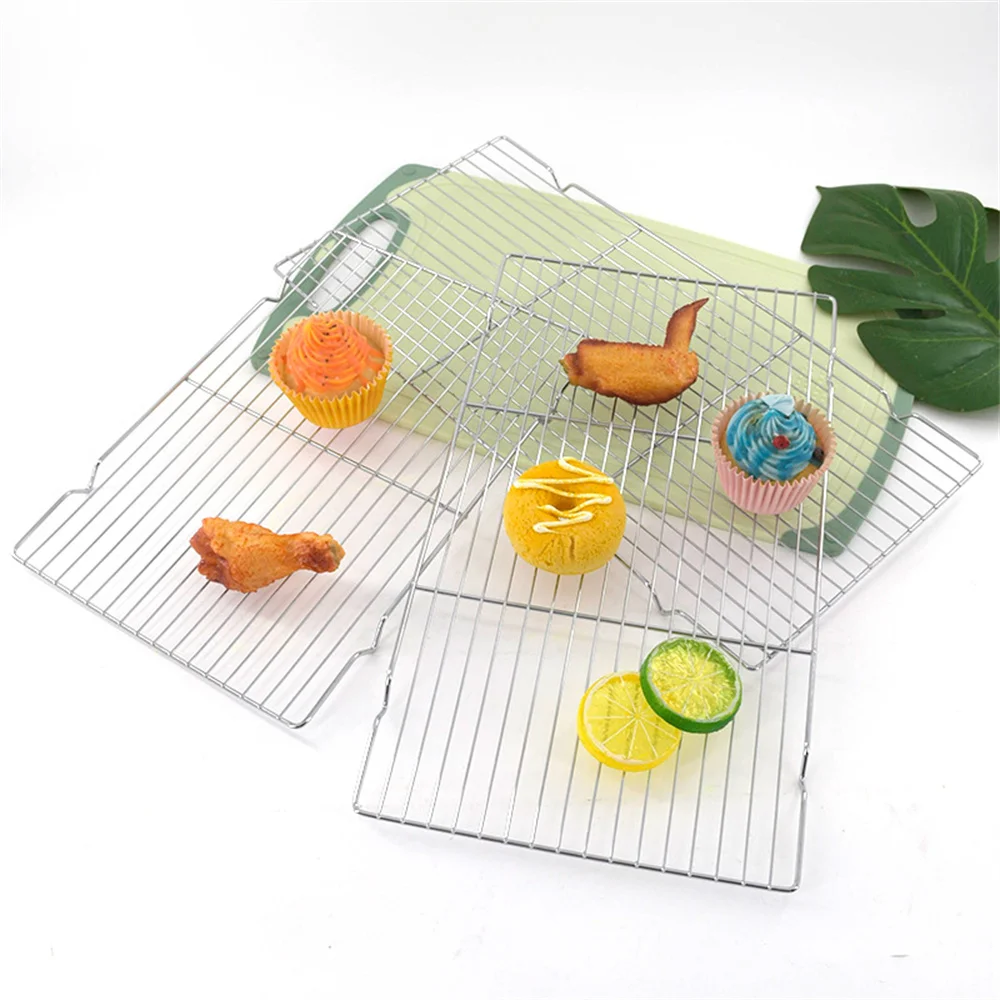 Rectangular Barbecue Net BBQ Grill Mesh Plating Metal Iron Mat Cooling Rack Barbecue Tools For Outdoor Camping Picnic Grilling