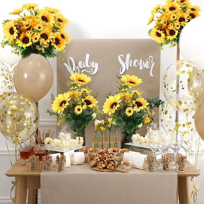 Vibrant Artificial Sunflower Bouquet – 13 Head Arrangement