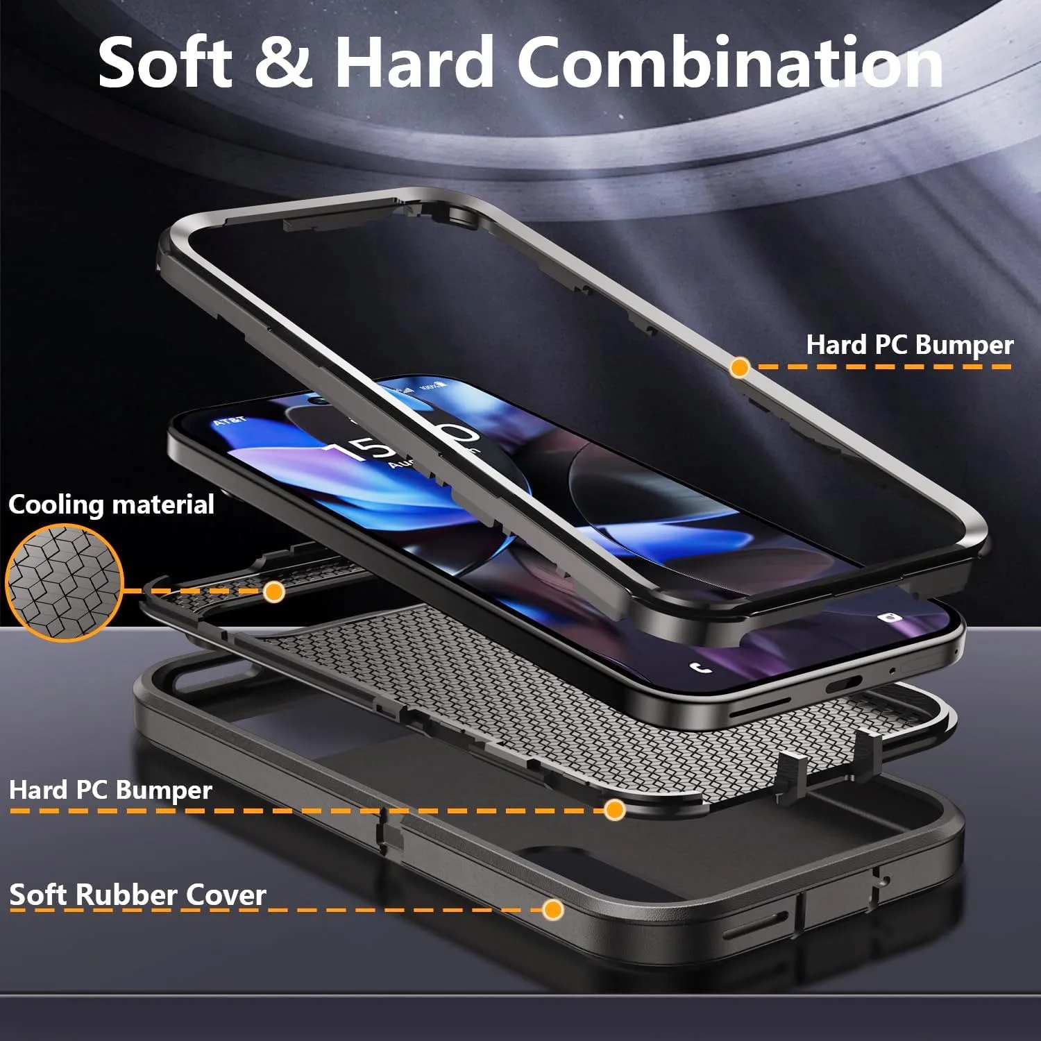 Rugged Shockproof Kickstand Case - Full Body 3-in-1 Anti-Scratch Protection