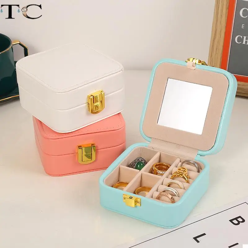 Jewelry Storage Box Travel Mirror Jewelry Box Small Ring Earrings Jewelry Box Storage Jewelry Box