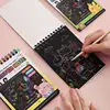 1 Book+1 Pen Dazzling DIY Scratching Painting Creative Graffiti Art Fun Scratching Paper Color Notebook 3