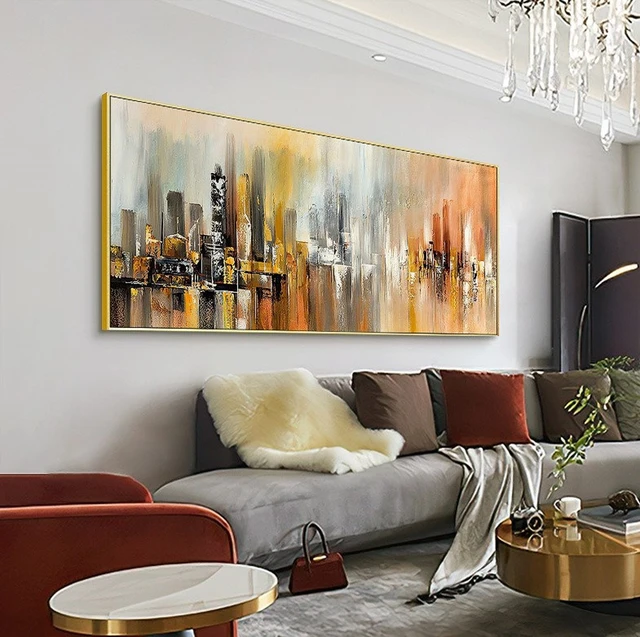 Abstract Oil painting on canvas handmade cuadros decoracion salon moderno  nordic decoration home wall pictures for living room - AliExpress