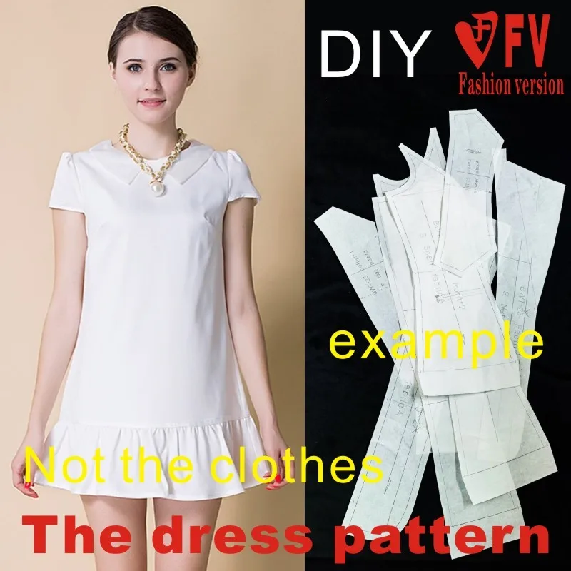 Dresses Sewing Pattern Template Cutting drawing Clothing DIY ((Not selling clothes)) BLQ-129