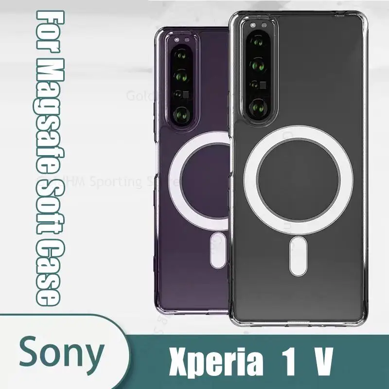 

Funda For Sony Xperia 1 10 V For Magsafe Magnetic Transparent Case For Xperia 1 5 IV 1 III 1 II Wireless Charger Magsafing Cover