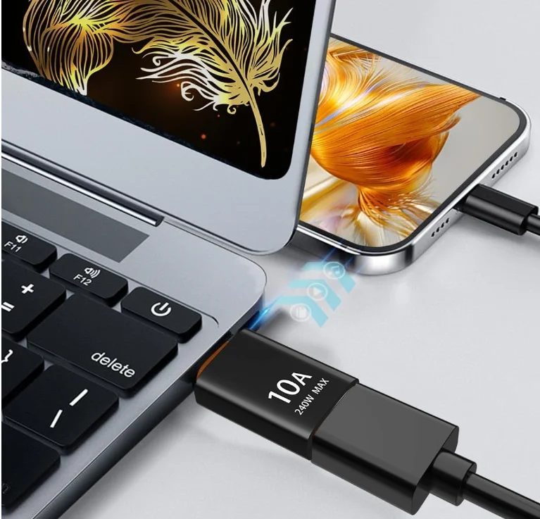 Dual USB C to USB Adapter Set - Type C Male to USB Female Converter for Data Transfer and Charging